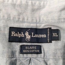 90's ラルフローレン　ralph lauren ポロ　polo 　BLAIRE　シャンブレー　ダンガリー　BD ボタンダウン　シャツ XL ビッグシルエット　_画像4