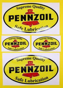 Pennzoil Motor Oil ペンゾイル ペンズオイル ステッカー シール デカール 4枚セット