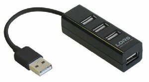 【中古】 Digio2 ケーブル一体型4ポートUSB2.0ハブ ケーブル長15cm ブラック UH-2304NBK