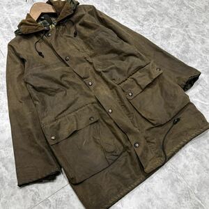 B @ 英国製 '希少 ビンテージ'『Belstaff ベルスタッフ』Countryman コットン オイルド ジップアップ コート 3/88 紳士服 アウター 古着