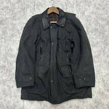 B @ 古着 '希少 ビンテージ'『Belstaff ベルスタッフ BRITTON』裏地 チェック柄 コットン オイルド ジャケット 大きいサイズ XL アウター_画像2