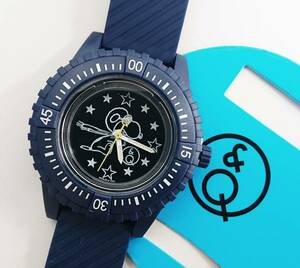 CITIZEN Citizen Snoopy Q&Q Smile solar navy wristwatch new goods unused urethane 