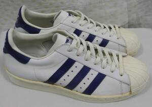 希少 フランス製 スーパースター 1980年代 JP26.0cm 白×青 adidas superstar made in france 1980s vintage ビンテージ 古着 仏製