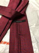 【即決】新品未使用　グッチネクタイ　GUCCI　赤　エンジ　アウトレット_画像5