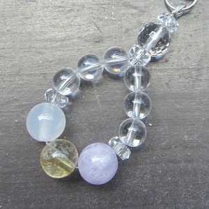  lavender amethyst x citrine x white karu Ced knee strap natural stone Power Stone 