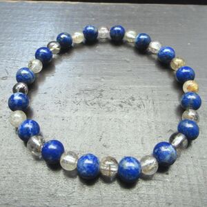  rutile quartz x lapis lazuli bracele natural stone Power Stone 