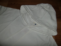 新品 GU キャップスリーブ パーカー ホワイト L メンズ 半袖パーカー フード付きTシャツ ヘビーウェイト 薄手スウェットパーカ 白_画像2