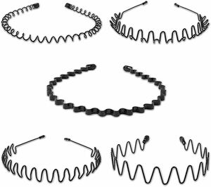 【5本セット】カチューシャ ヘアバンド スプリング 波型 髪留め 前髪 髪飾り