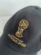 ロシア 2018 ワールドカップ サッカー 帽子 キャップ 黒 ブラック ウィンテージ 中古_画像2