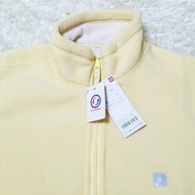 Y850 新品・未使用・タグ付き★UNIQLO ユニクロ リバーシブル フリースジャケット ジップアップ 長袖 メンズ S イエロー オフホワイト_画像2