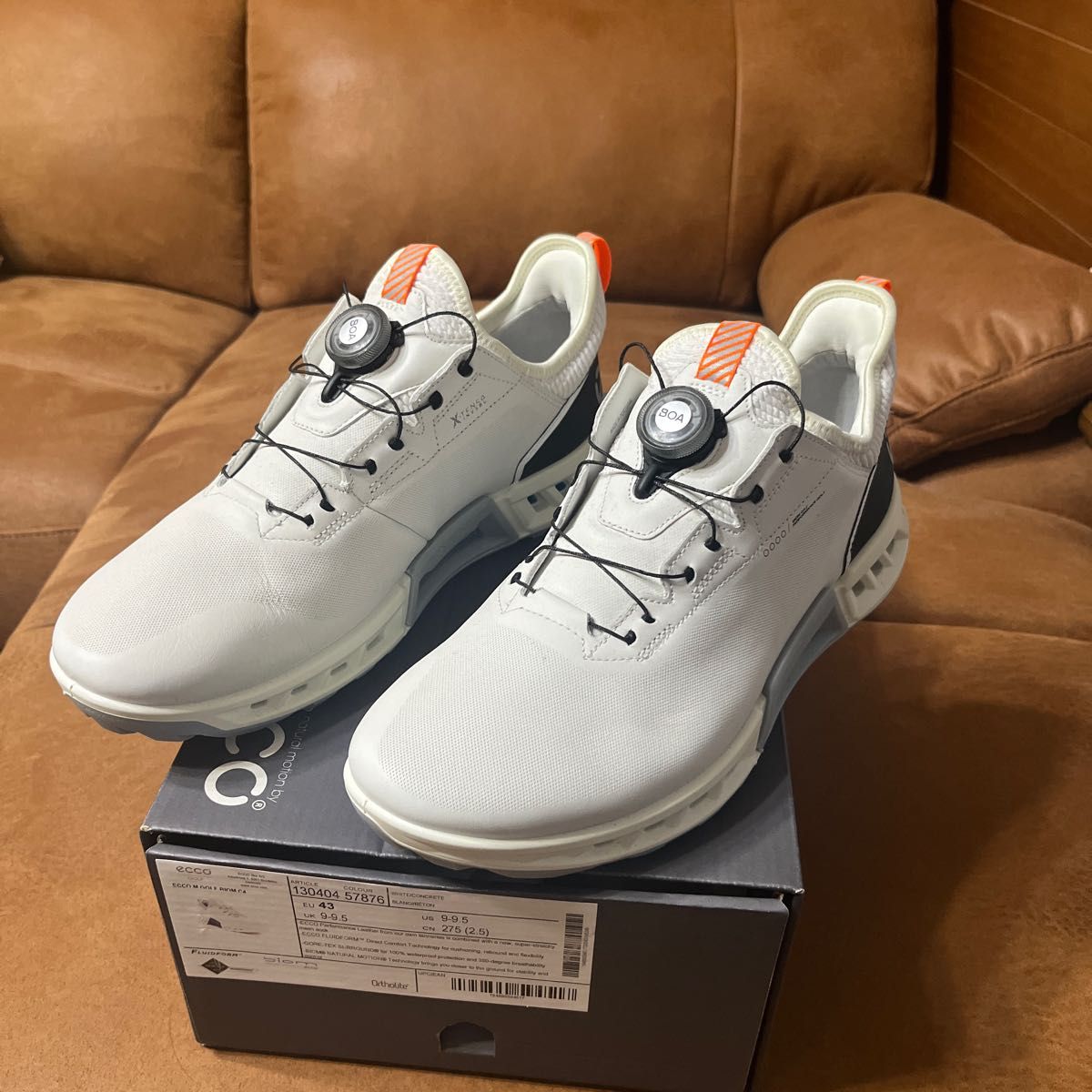 エコー ecco (40) レザー ゴルフシューズ レースアップシューズ 革