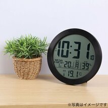 ニトリ 引掛穴/スタンド付きで置き掛け時計兼用で使える 電波置き掛け時計 ロン ブラック/黒 新品_画像3