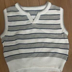 コムサデモード ベスト ニットベスト 80cm ボーダー 子供 ベビー