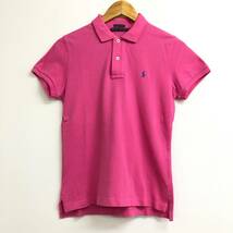 □RALPH LAUREN 半袖ポロシャツ M ピンク ラルフローレン レディース THE SKINNY POLO ロゴ刺 複数落札同梱OK B230925-306●_画像1