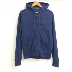 □POLO RALPH LAUREN ジップアップパーカー XS(165/88A) 紺 ポロラルフローレン メンズ 鹿の子 複数落札同梱OK B230928-306