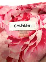 □Calvin Klein ノースリーブワンピース 2 ベージュ×花柄 カルバンクライン レディース ドレス 複数落札同梱OK B230929-304_画像4