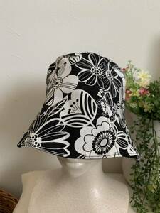  hand made hat hat bucket hat reversible floral print botanikaru black 