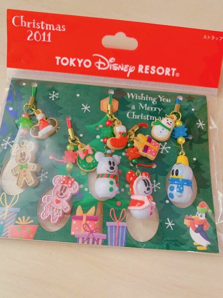 2011 ディズニークリスマス　ストラップ セット　キーフォルダー　お土産　東京ディズニーリゾート ドナルド　デイジー　ミッキー　ミニー