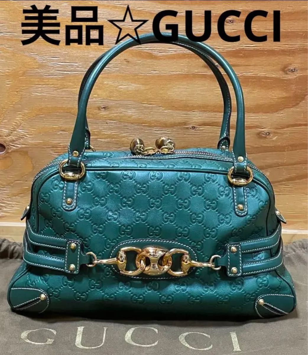 送料無料 イタリア製 GUCCIフローラ バンブー ターンロックバッグ