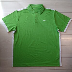 送料無料 NIKE GOLF ポロシャツ XXL ライムグリーン系 ナイキゴルフ ビッグサイズ USED 古着 スポーツ ストリート