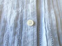 DoCLASSE ドゥクラッセ リネン 麻100％ 小鳥刺繍 長袖シャツ ブラウス ブルー系 水色 5号 Sサイズ_画像6