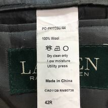 美品★大きいサイズ ラルフローレン テーラードジャケット Ralph Lauren グレー系 チェック メンズ 秋冬 42R 3L位 A898_画像8