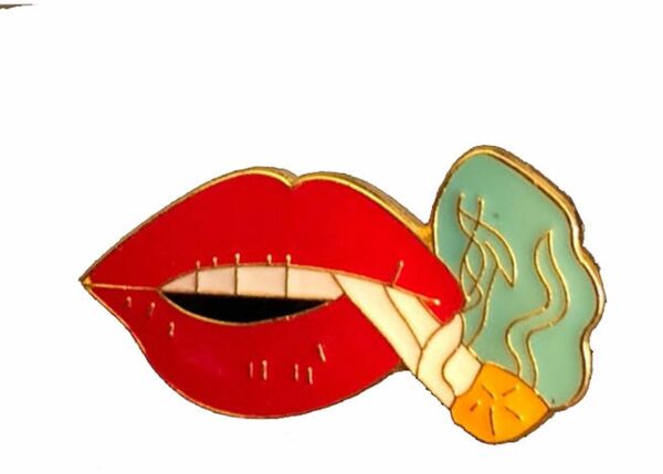 Supreme Smoking Lips Pin