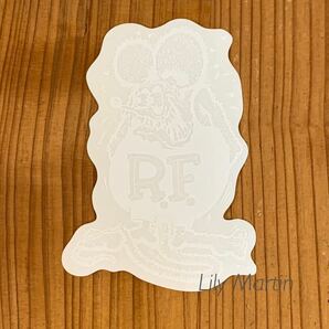 Rat Fink デカール S 8 x 5.5cm ホワイト 白 white MOONEYES ムーンアイズ 好きの方にも シール ラットフィンク ステッカーの画像1