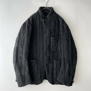 ENGINEERED GARMENTS -Knit Jacket- size/XS (p) ローゲージニットジャケット ケーブル アラン アウター セーター グレー 無地 USA製