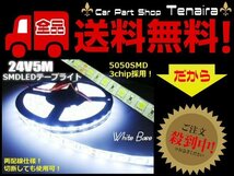 24V 5M 900連級 LEDテープライト 白 ホワイト トラック アンドン サイドマーカー バス ダンプ リフト 船舶 メール便送料無料/3_画像1