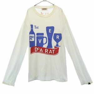 ドゥアラット プリント 長袖 Tシャツ ホワイト DOARAT 日本製 メンズ 230906