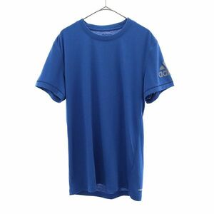 アディダス プリント トレーニングシャツ L ブルー adidas 半袖 Tシャツ スポーツ ウォームアップ ロゴ メンズ 230910