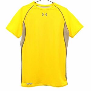 アンダーアーマー プリント トレーニングシャツ LG イエロー UNDER ARMOUR 半袖 Tシャツ スポーツ ウォームアップ ロゴ レディース 230914