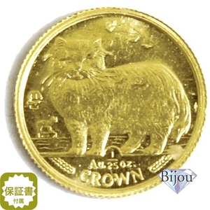 K24 Man island cat gold coin coin 1/25 ounce 1.24g 1989 year peru car cat maneki-neko original gold written guarantee attaching . clear case attaching gift 