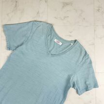 H.R.MARKET ハリウッドランチマーケット Vネック 半袖Tシャツ カットソー トップス メンズ 水色 ライトブルー サイズM*HC574_画像2