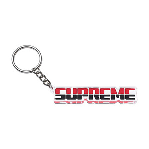 新品 18AW Supreme Embossed Keychain エンボス キーチェーン Red レッド キーホルダー