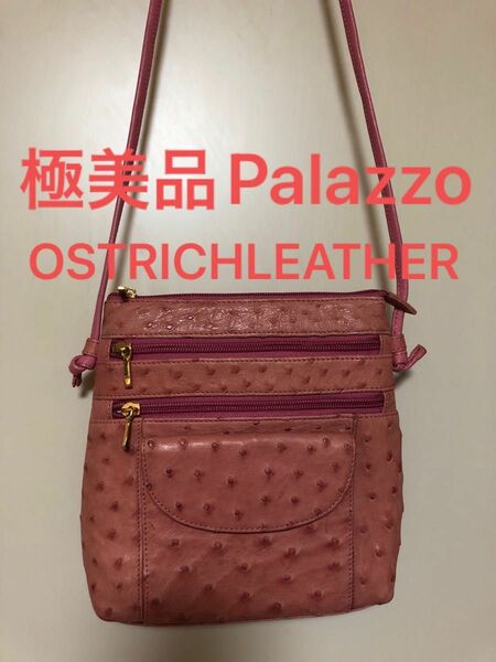 （61）極美品Palazzo OSTRICHLEATHERショルダーバッグ