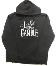 BH70)NO BRAND LIFE IS A GAMBLE プリントプルオーバーパーカー/BLK/2XL/USサイズ/大きいサイズ/LA_画像3