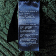 トミーヒルフィガー TOMMY JEANS REGULAR FIT ロゴマーク刺繍 ケーブル編コットンニット セーター フィッシャーマン M グリーン m0915-14_画像6