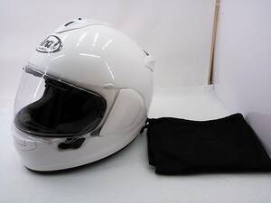 【送料無料】美品 Arai アライ VECTOR-X VECTOR X ベクターX GLASS WHITE グラスホワイト Sサイズ フルフェイスヘルメット