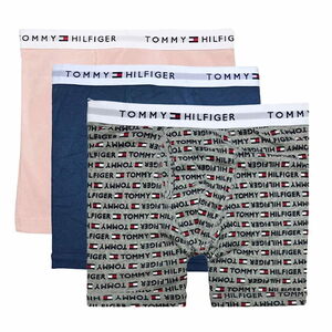 【新品】TOMMY HILFIGER トミーヒルフィガー メンズ ボクサーパンツ 3枚セット 下着 ネームロゴ USサイズ / Lサイズ 09TE015 091