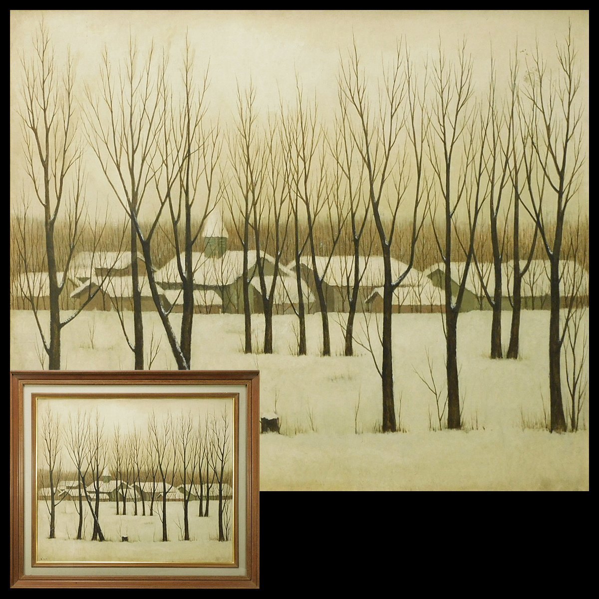 Ryonosuke Fukui Snowscape F20 Oil painting on canvas Framed (special paper box) Tokyo National Museum of Modern Art Collection Painter Deceased master painter n23091704, Painting, Oil painting, Nature, Landscape painting