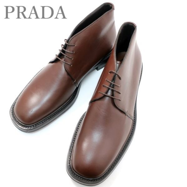 未使用 プラダ PRADA 18aw コレクション ファー モカシン ブーツ