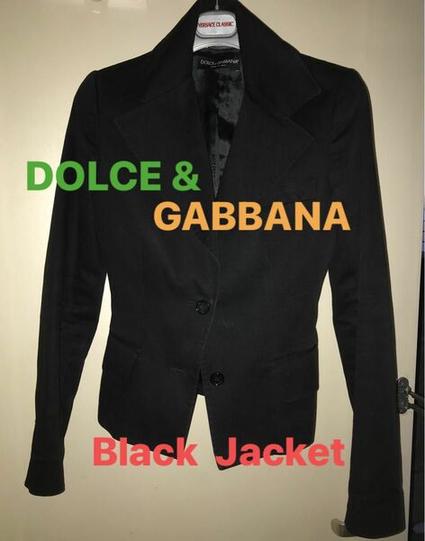 DOLCE & GABBANA BLACK JACKET size 38 ドルチェアンドガッバーナ　ジャケット