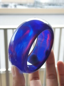  голубой натуральный янтарь шина браслет браслет внутренний диаметр 56mm