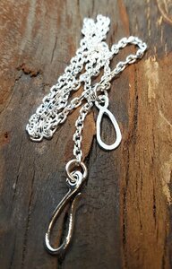 Y-199 small angle silver chain length approximately 53cm/ Old type hook attaching 