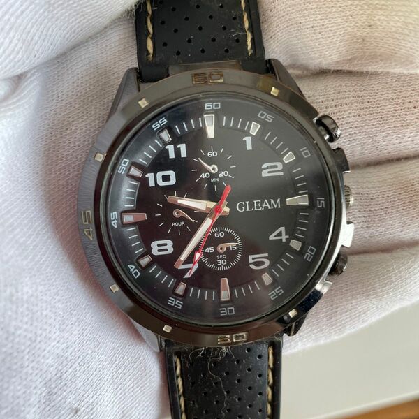 GLEAM メンズ　腕時計　アクセサリー　黒