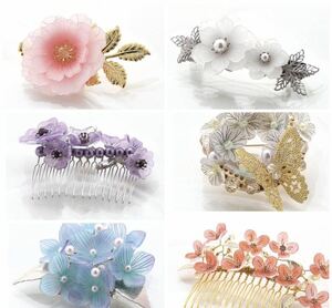 ラスト1点【全6種】ふんわり色めくお花のプラバン 手芸キット ハンドメイド 手作り ヘアアクセサリー 日本製 バレッタ 新品 プラバン