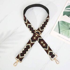 刺繍 ショルダーストラップ バッグストラップ 長さ調整可能