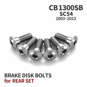 CB1300SB SC54 03年～13年 64チタン ブレーキディスクローター ボルト リア用 6本セット M8 P1.25 M6 P1.0 ホンダ用 シルバー JA20026の画像1